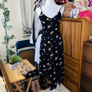 Spaghetti strap slit maxi skirt